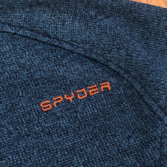 SPYDER Outbound 1/2 Zip Pullover Core Sweater Blue/Black/Orange - Picture 7 of 8